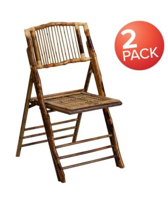 2 Pc. Set Bamboo Wood Folding Chairs – Event & Patio Seating