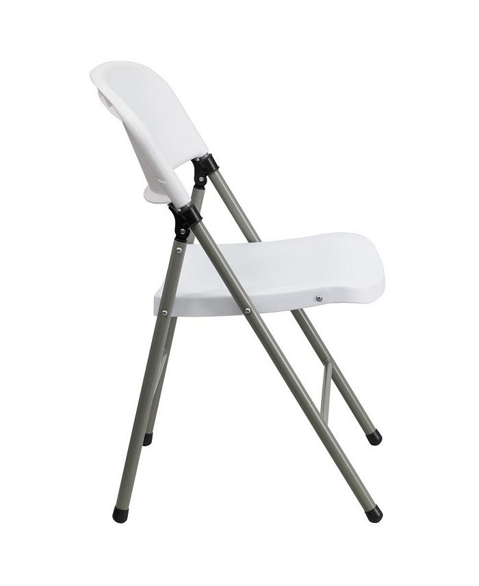 EMMA + OLIVER Set Of 4 White Resin Folding Chairs – Lightweight, 800LB Capacity, Stackable - View #10