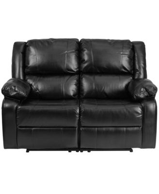 Bustle Back Loveseat With Two Built-In Recliners
