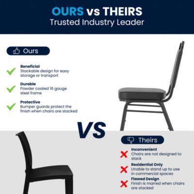 Trapezoidal Back Stacking Banquet Dining Chair - 2.5" Thick Seat