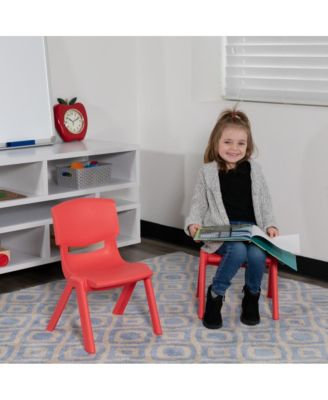 2 Pack Plastic Stackable School Chair With 10.5"H Seat, Preschool Chair