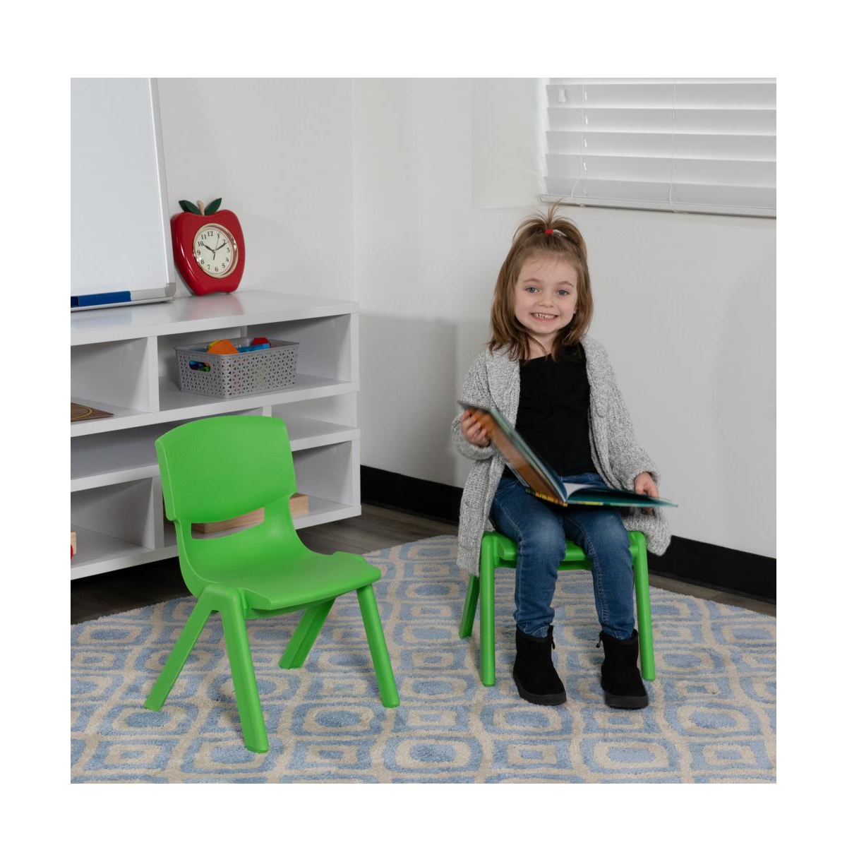 Emma+Oliver 2 Pack Plastic Stackable School Chair With 10.5