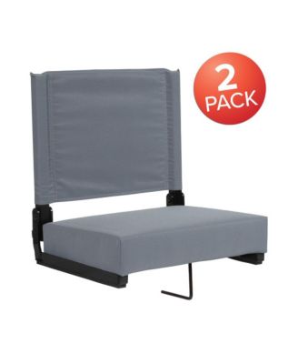 EMMA + OLIVER Set of 2 Aluminium   500 lb. Capacity, Ultra-Padded Seat, Lightweight Stadium Chair