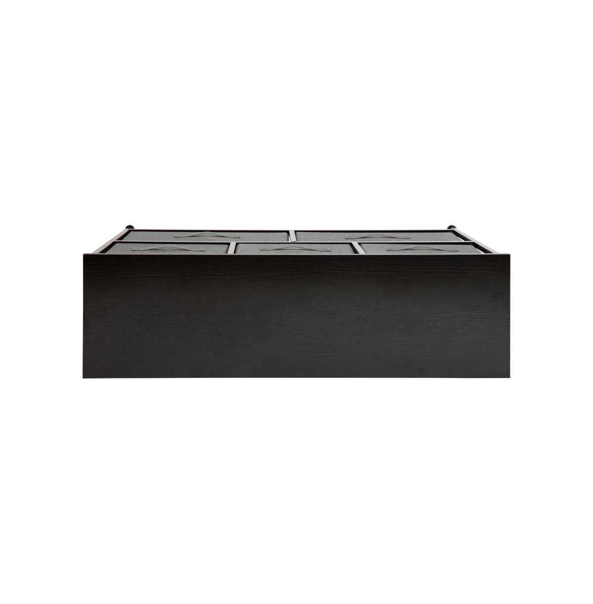 Emma+Oliver 5 Drawer Storage Chest With Wood Top & Dark Fabric Pull Drawers -gray