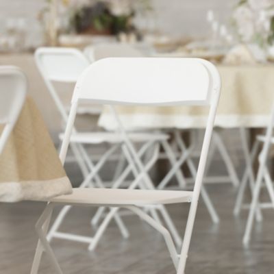 Set Of 6 Stackable Folding Plastic Chairs - 650 Lb Weight Capacity