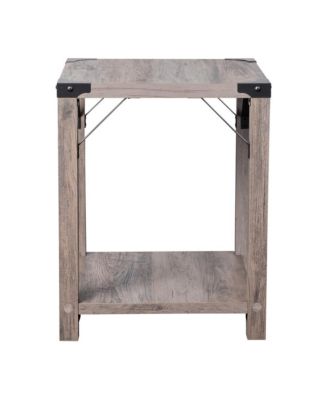 Green River Modern Farmhouse Engineered Wood End Table And Powder Coated Steel Accents