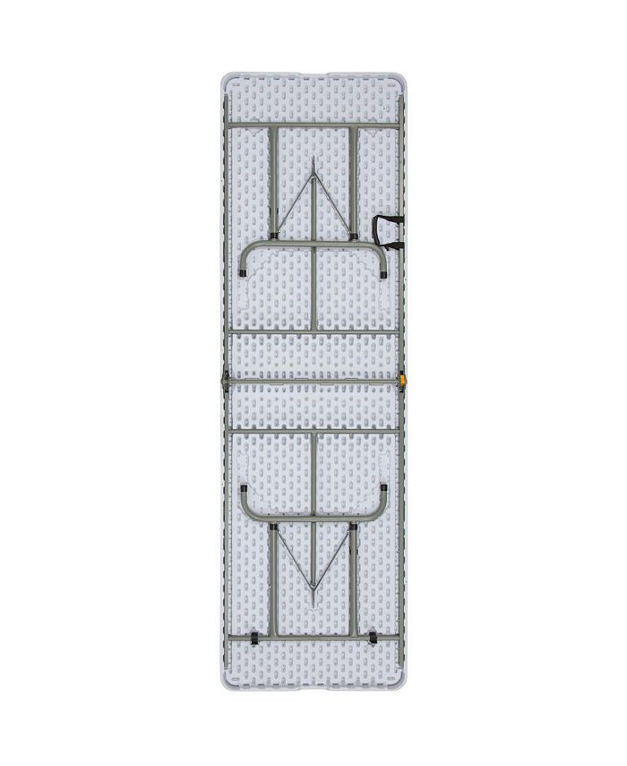 8-Foot Height Adjustable Bi-Fold Plastic Banquet and Event Folding Table with Carrying Handle