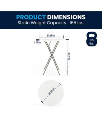 2.6-Foot Round Plastic Bar Height Folding Table