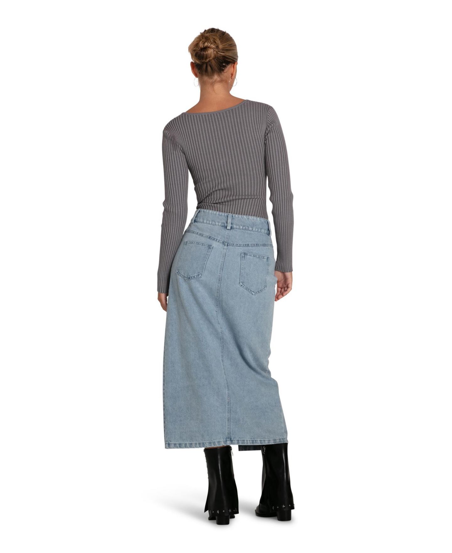 Женская юбка Belle & Bloom Can't Forget You Denim Midi, цвет: Синий — фото 2