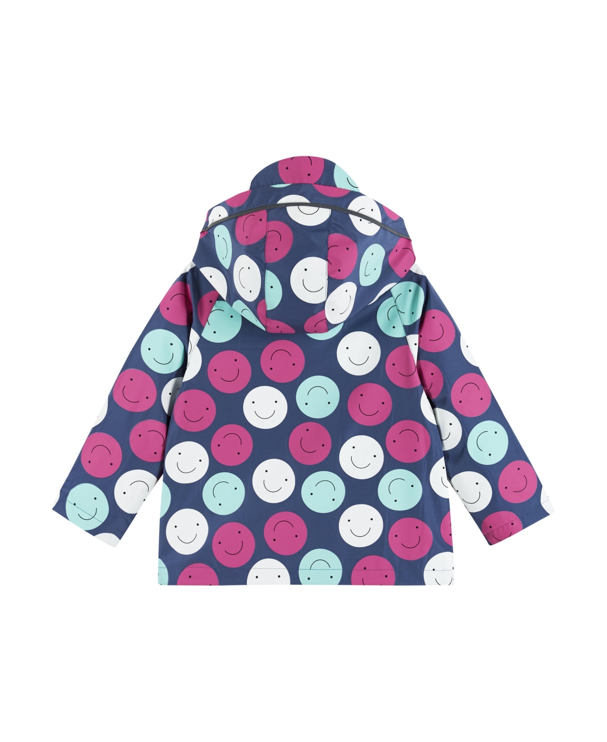 Andy & Evan Little Girls Smiley Print Color Change Raincoat