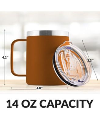 12 oz Insulated Coffee Mug with Lid - Stainless Steel Camping Mug Tumbler with Handle
