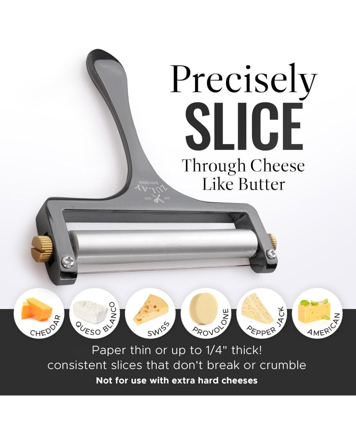 Heavy Duty Adjustable Cheese Slicer with 2 Extra Wires