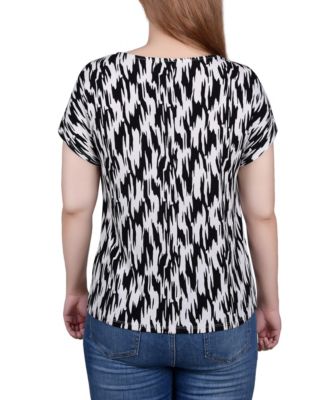 Short Sleeve Extended Sleeve Tunic Top
