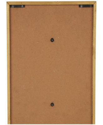 Gold Wood Leaf 3D Wall Decor with Beveled Frame, Set of 2 13"W, 17"H