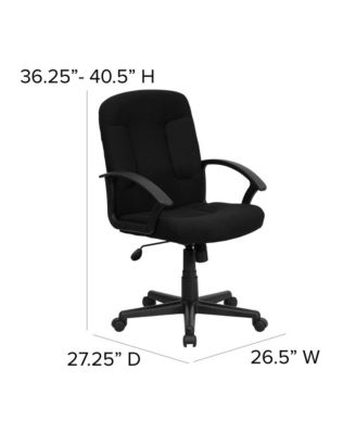 Mid-Back Fabric Executive Swivel Office Chair With Nylon Arms
