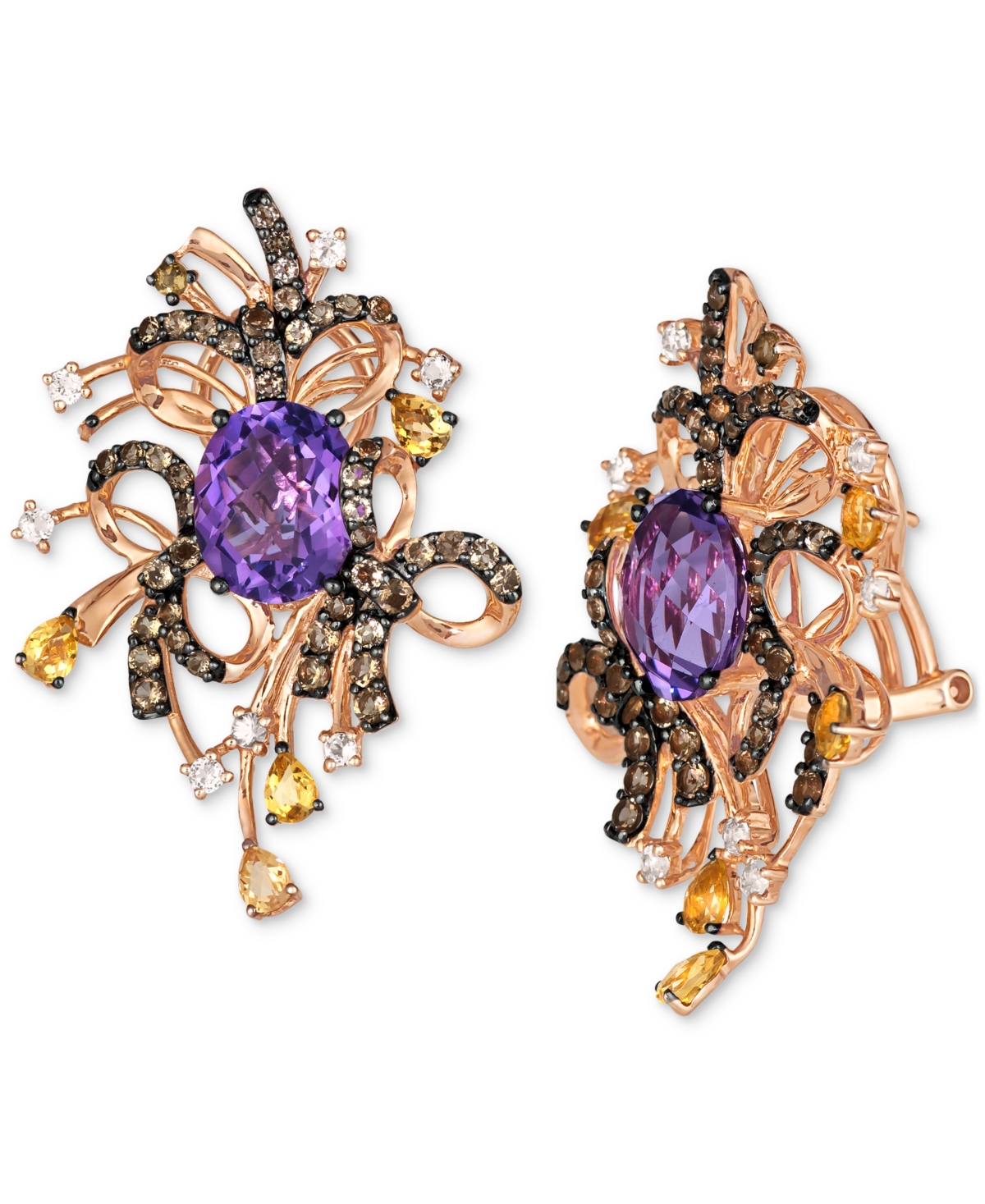 Multi-Gemstone Abstract Cluster Statement Earrings (10-1/3 ct. t.w.) in 14k Rose Gold