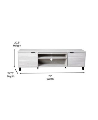 Walter Mid-Century Modern Tv Stand With Adjustable Open Shelves And Two Doors