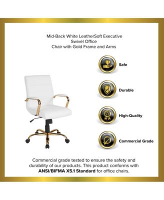 Milano Contemporary Mid-Back Home Office Chair With Padded Arms