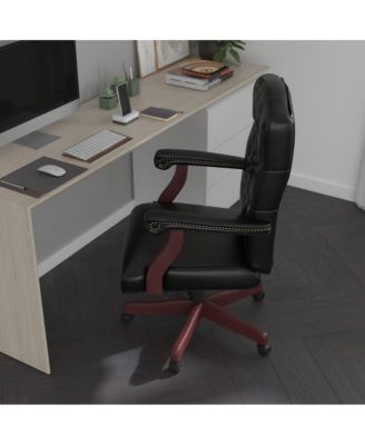 Office Chair, High Back, Tufted, Height Adjustable, 360° Swivel, Upholstered, Home Office Furniture