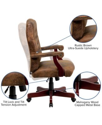 Office Chair, High Back, Tufted, Height Adjustable, 360° Swivel, Upholstered, Home Office Furniture