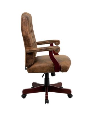 Office Chair, High Back, Tufted, Height Adjustable, 360° Swivel, Upholstered, Home Office Furniture