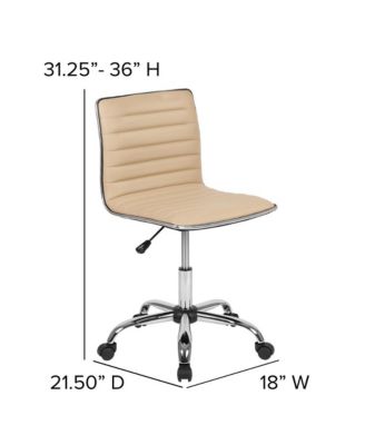 Amelie Home Office Chair Ergonomic Executive Ribbed Low Back Armless Computer Desk Chair - Base, Frame & Border