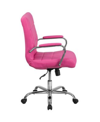 Mid-Back Vinyl Executive Swivel Office Chair With Chrome Base And Arms