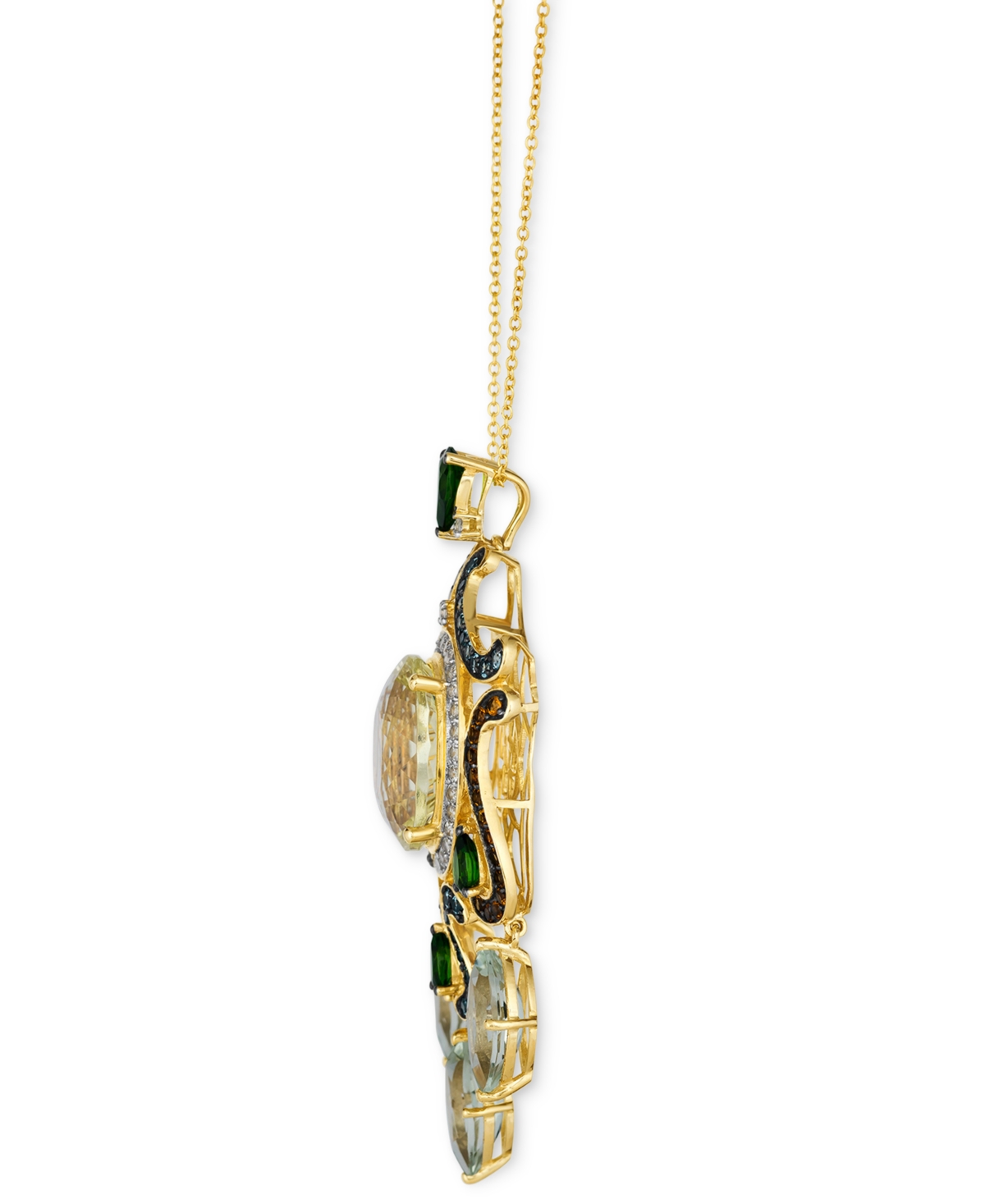 Le Vian Multi-Gemstone Swirl Halo & Briolette 18