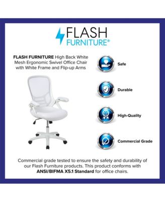 High Back Mesh Ergonomic Office Chair With Flip-Up Arms