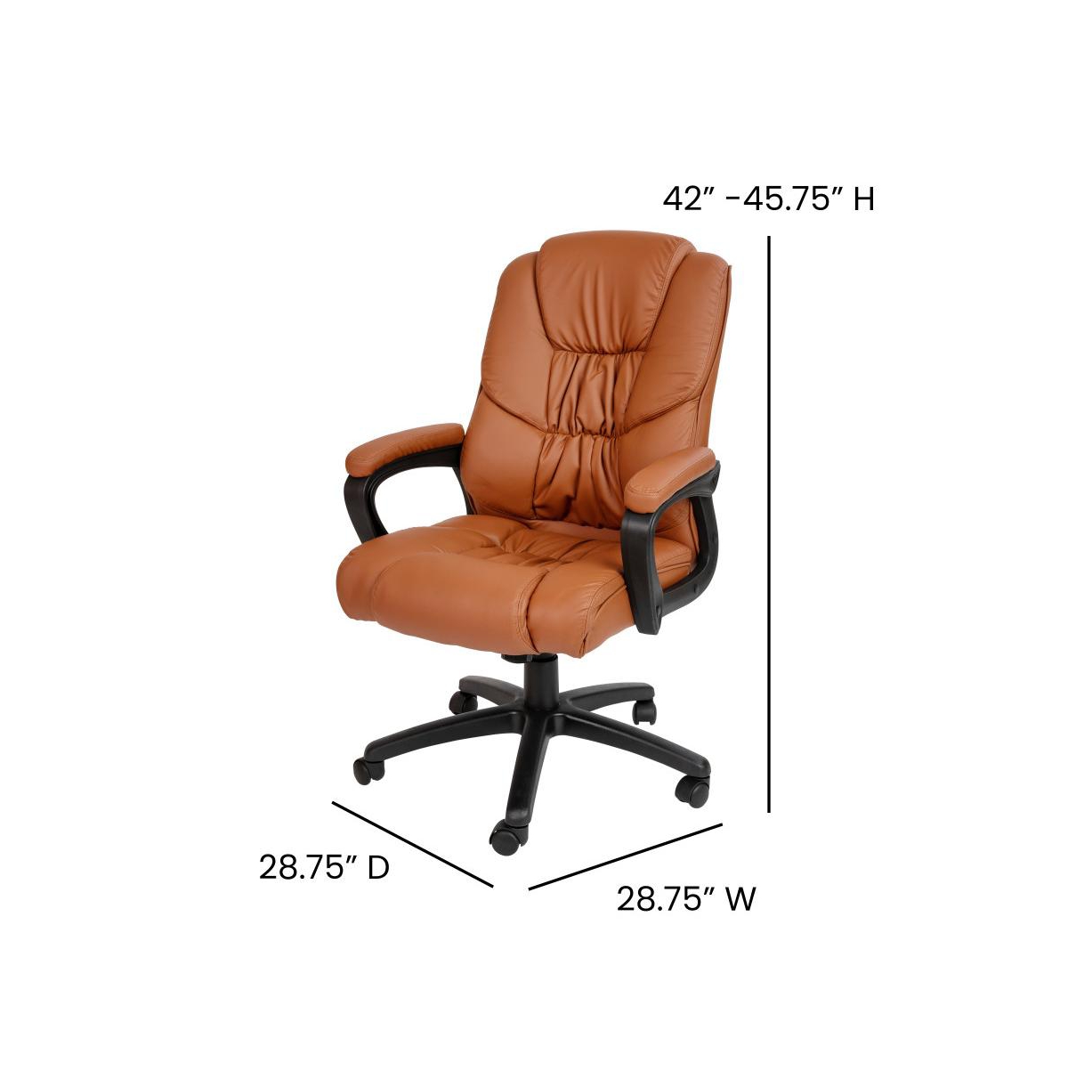 Emma+Oliver Big & Tall 400 Lb. Rated Leathersoft Office Chair - Desk Chair