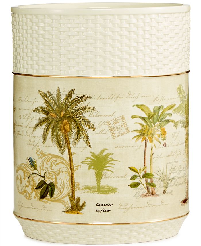 Avanti Colony Palm Tree Textured Ceramic Wastebasket Macy's