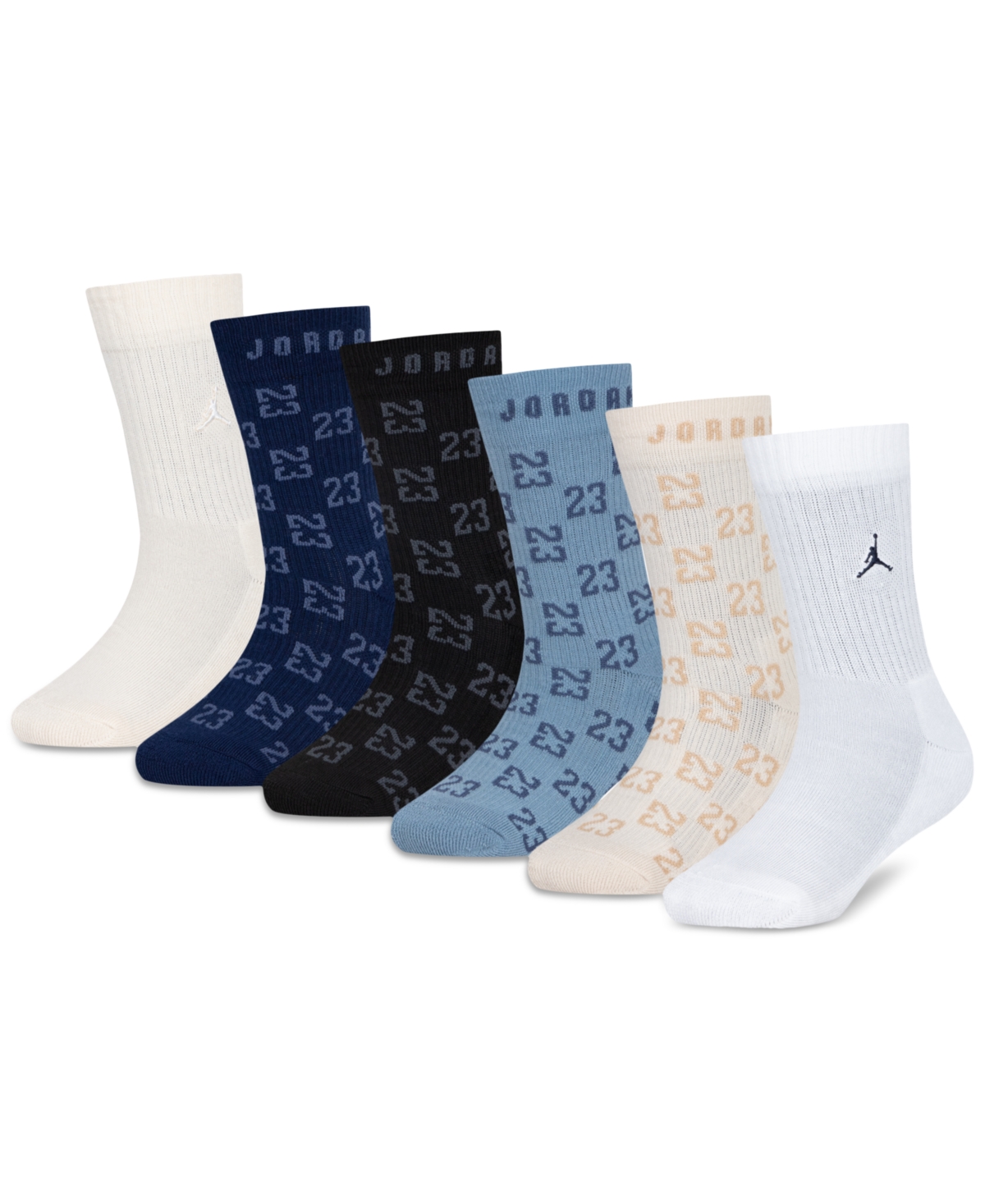 Jordan Big Kids Monogram Essential Crew Socks, Pack of 6