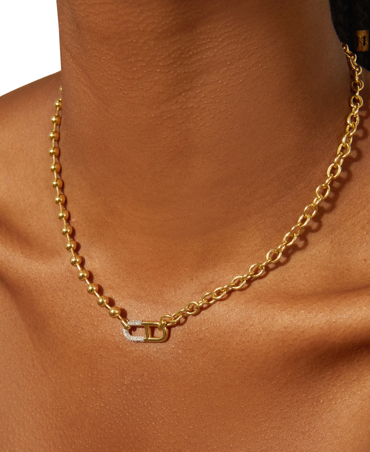 Audrey By Aurate Diamond Horizontal Link Two-chain 18" Pendant Necklace (1/5 Ct. T.w.) In Gold Vermeil, Created For M In Gold Vermeil