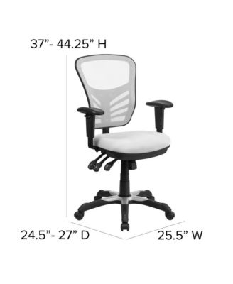 Mid-Back Mesh Triple Paddle Swivel Ergonomic Office Chair With Adjustable Arms