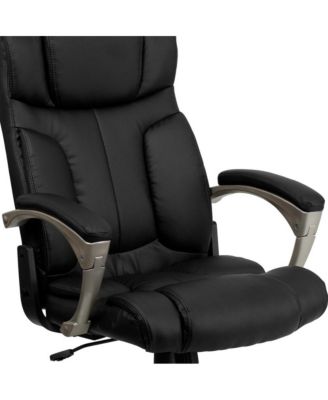 High Back Folding Leather Executive Swivel Office Chair With Arms