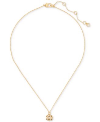 kate spade new york - Gold-Tone Stone Orb Mini Pendant Necklace, 16" + 3" extender