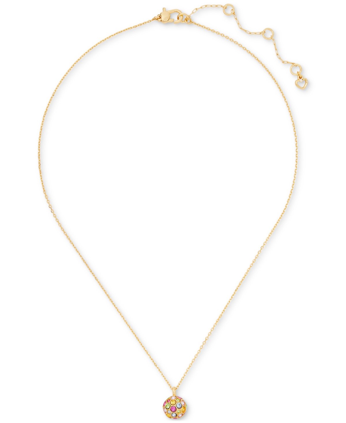 Kate Spade Gold-tone Stone Orb Mini Pendant Necklace, 16" + 3" Extender