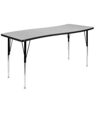 86" Oval Wave Collaborative Laminate Activity Table Set With 18" Student Stack Chairs