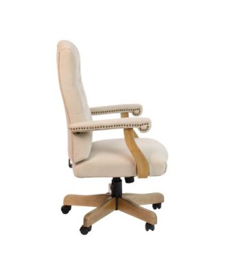 Office Chair, High Back, Tufted, Height Adjustable, 360° Swivel, Upholstered, Home Office Furniture