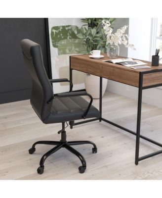 1 Pc Faux Leather Padded Arm Contemporary High-Back Office Chair