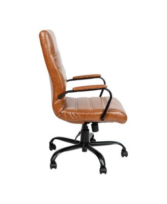 1 Pc Faux Leather Padded Arm Contemporary High-Back Office Chair