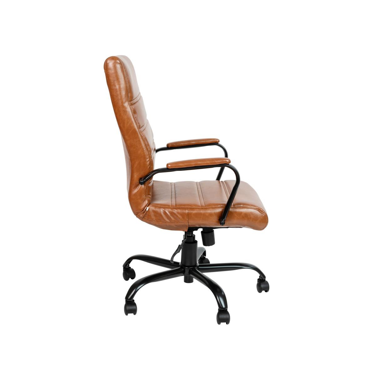 Milano Contemporary High-Back Home Office Chair With Padded Arms -black frame