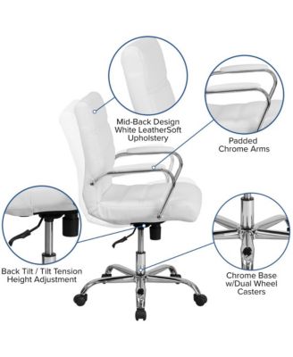 Milano Contemporary Mid-Back Home Office Chair With Padded Arms