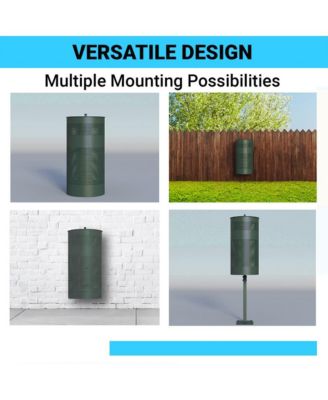 Kirk 11.5 Gallon Stainless Steel Outdoor Trash Can With Lid, Freestanding Or Mountable Design, 20 Trash Bags Included