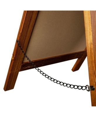 Burke 48"X24" Rustic Vintage like Double-Sided Folding Magnetic Chalkboard With 8 Chalk Markers, 10 Chalkboard Stencils And 2 Rustic Magnets Set