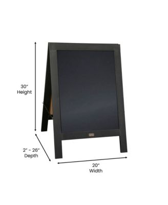 Burke 48"X24" Rustic Vintage like Double-Sided Folding Magnetic Chalkboard With 8 Chalk Markers, 10 Chalkboard Stencils And 2 Rustic Magnets Set