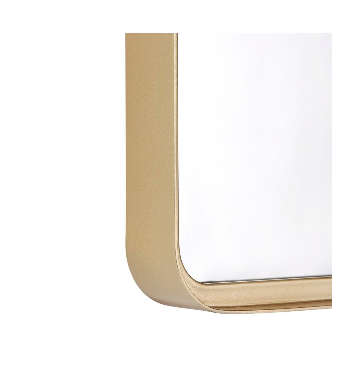 Merrick Lane Halstead Decorative Wall Mirror With Rounded Corners For Bathroom, Living Room, Entryway, Hangs Horizontal Or Vertical