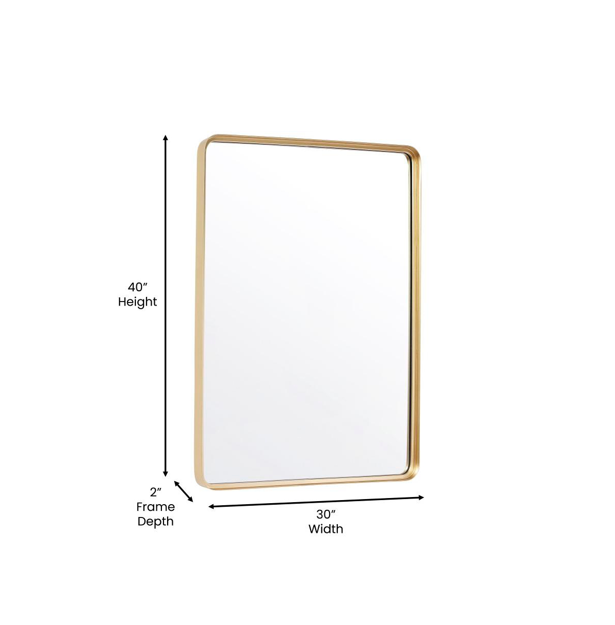 Merrick Lane Jinny Metal Deep Framed Wall Mirror For Bathroom, Entryway, Dining Room, & Living Room