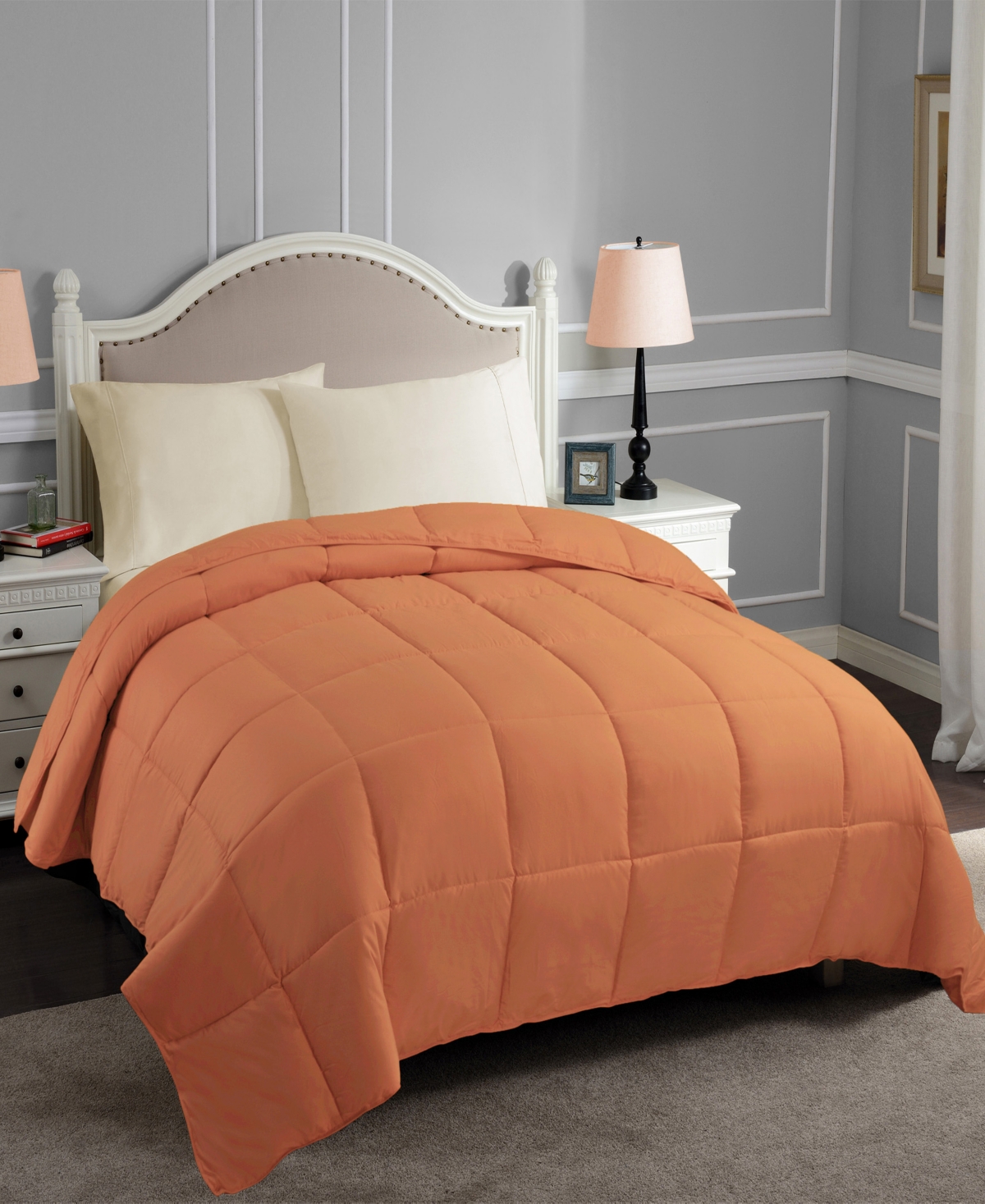 Superior All Season Down Alternative Reversible Comforter, Twin Xl In Orange
