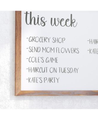 Cilla Magnetic Wall Mounted White Board with Wood Frame